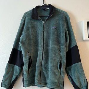 Vintage Vtg  PATAGONIA USA Polartec Regulator Green Fleece Sherpa Jacket